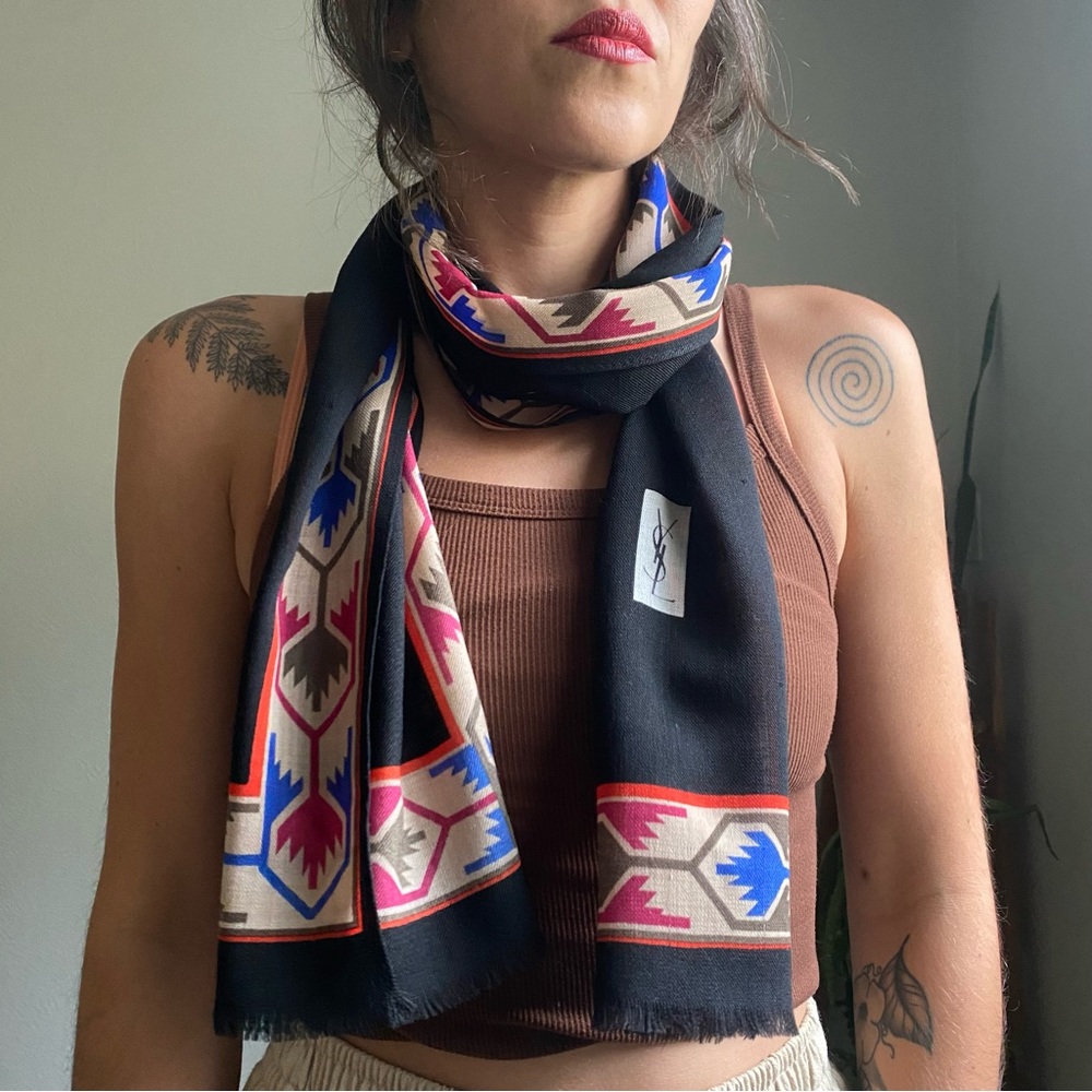 80s Yves Saint Laurent Wool Scarf